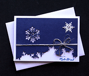 Blue Snowflake Landscape - Handcrafted Christmas Card - dr16-0052